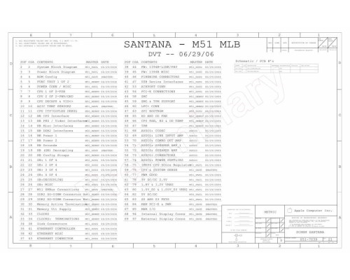 APPLE IMAC 24″ LOGIC BOARD SCHEMATIC – APPLE SANTANA – M51 MLB DVT 